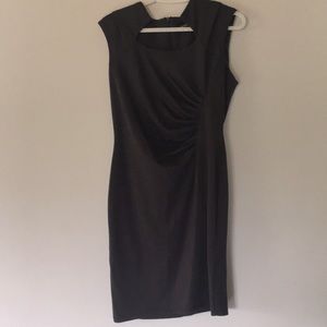 Jessica grey sleeveless rouched waist formal dress